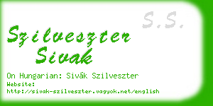szilveszter sivak business card