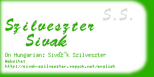 szilveszter sivak business card